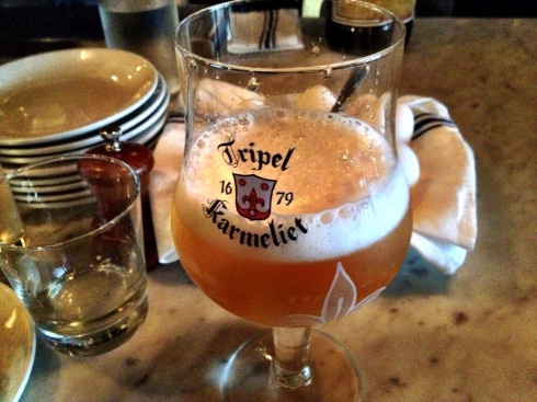 Tripel Karmeliet packs a punch (8.4% ABV) and pairs well with Resto's sliders and fries for a fun snack or happy hour meal.