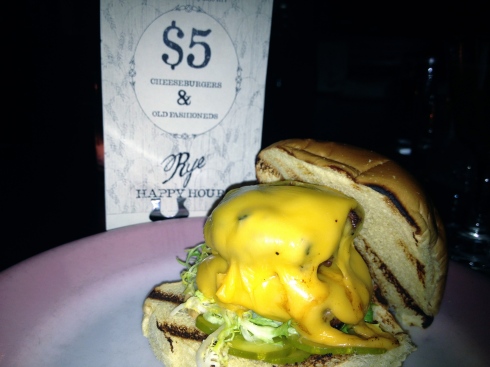 The cheeseburger at Rye is not only delectable, it's also a serious bargain.